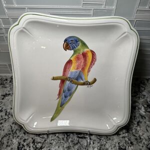Este Made in Italy P/32 Decorator & Mano Parrot Plate (10.5”)